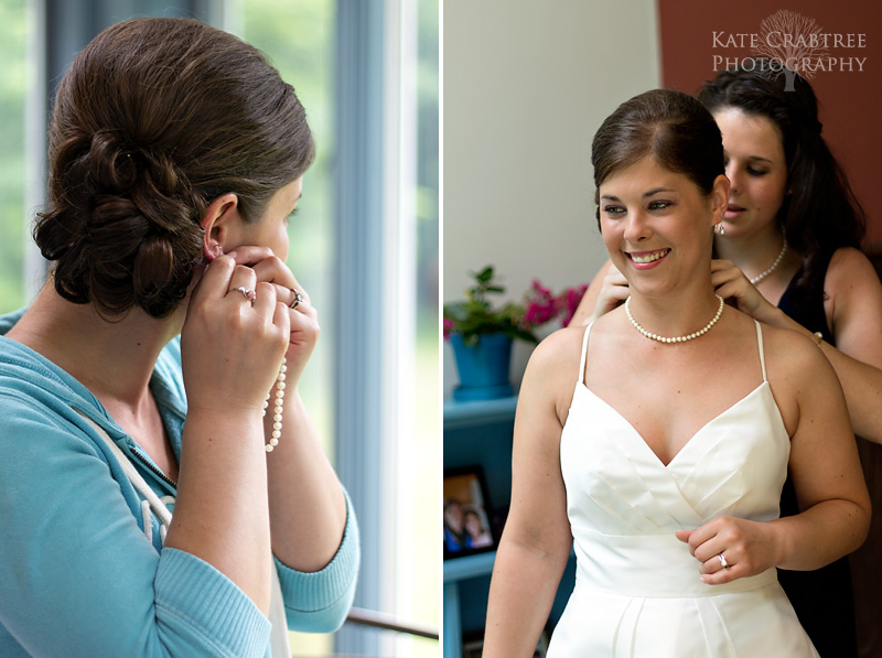 Freeport native Barbie puts on her jewelry and dress by David's Bridal.