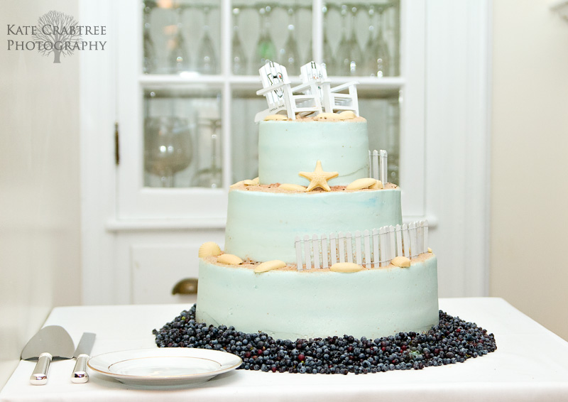 A nautical seashore cake was displayed during the Russo reception at the Whitehall Inn in Camden Maine