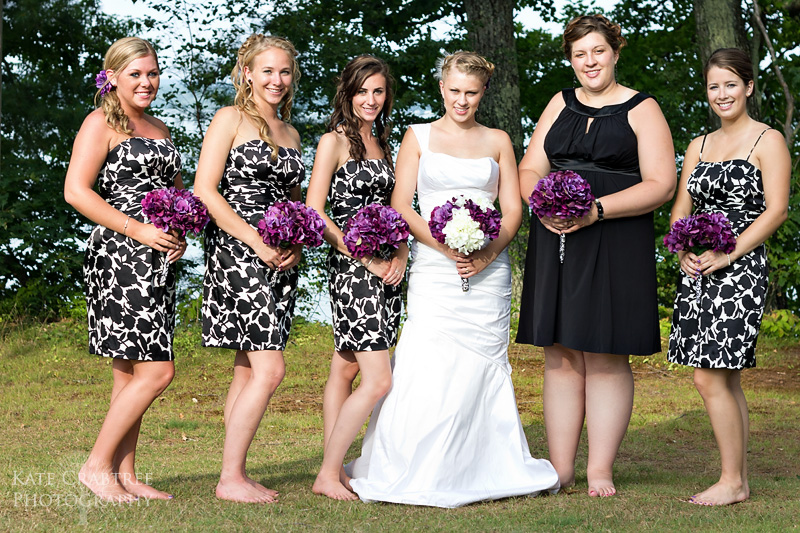 The gorgeous bridal wedding party at the Lakeview Golf Course in Central Maine