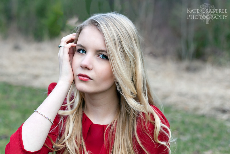 Brewer High School senior Grace looks stunning as she poses in the woods in Bangor Maine