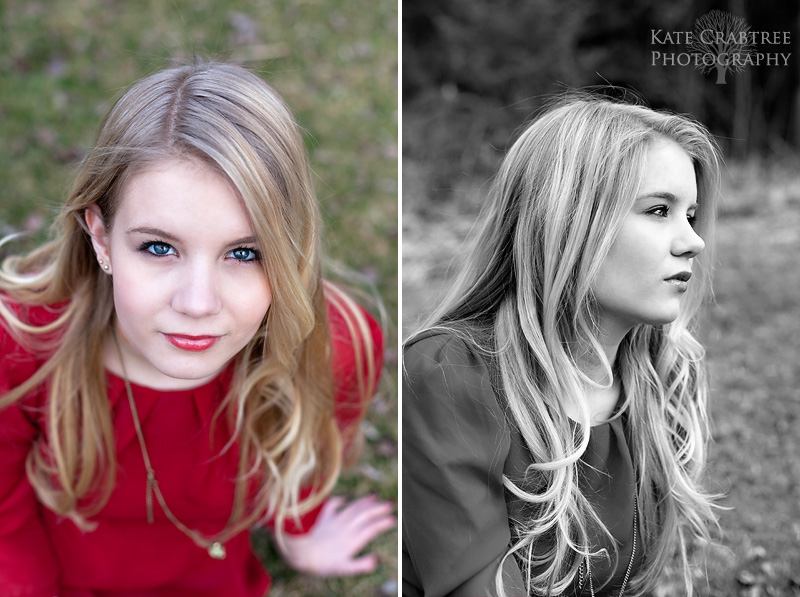 Maine portrait photographer Kate Crabtree takes natural light portraits of Grace, a Brewer High School senior