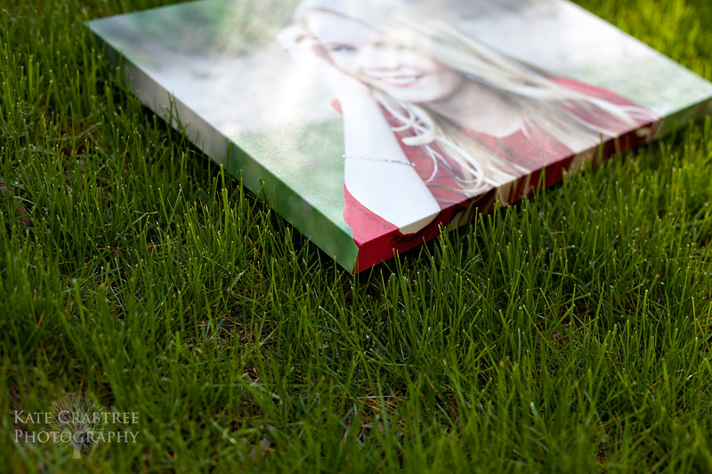 A canvas gallery wrap of a senior portrait by Kate Crabtree Photography in Maine
