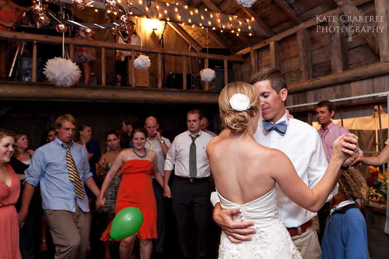 The bride and groom during their first dance in a North Haven wedding