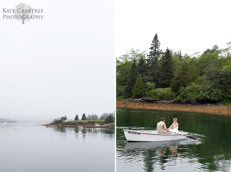 Coastal Maine photographer Kate Crabtree captures Susannah Stone and Gardner Brown together in a rowboat