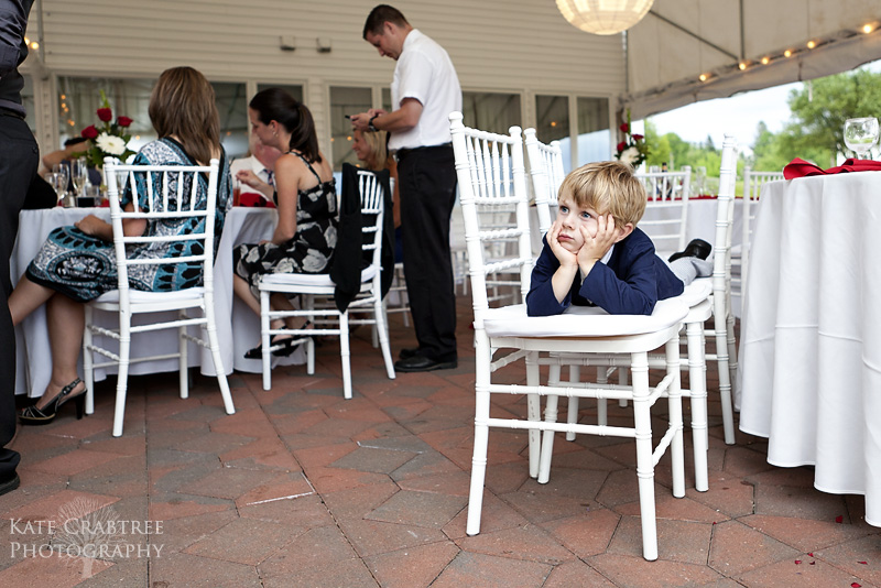 A bored kid at a lucerne inn maine wedding reception