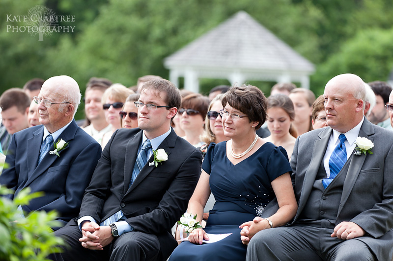 The mother and father of the bride watch her daughter marry the love of her life at Lucerne Inn