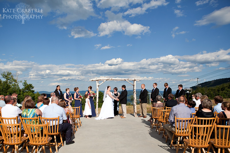 A gorgeous wedding photo on top of Sunday River in Maine