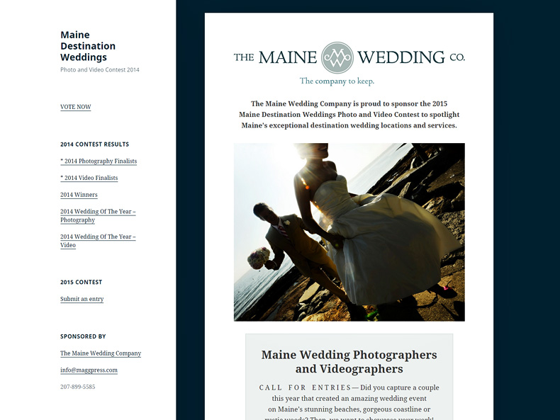Maine Destination Wedding Photography contest.