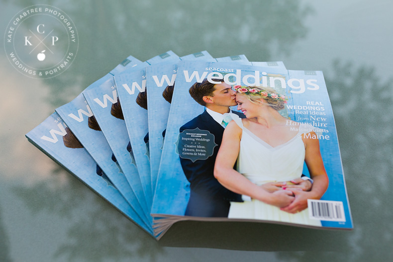 Kate Crabtree Photography was bublished on the cover of Seacoast Weddings Magazine
