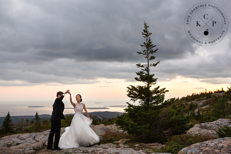 Engagement portraits in Acadia National Park