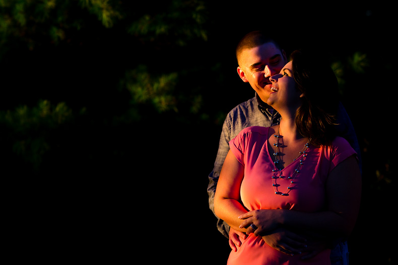 Sunset engagement portrait on Mount Battie in Camden Maine