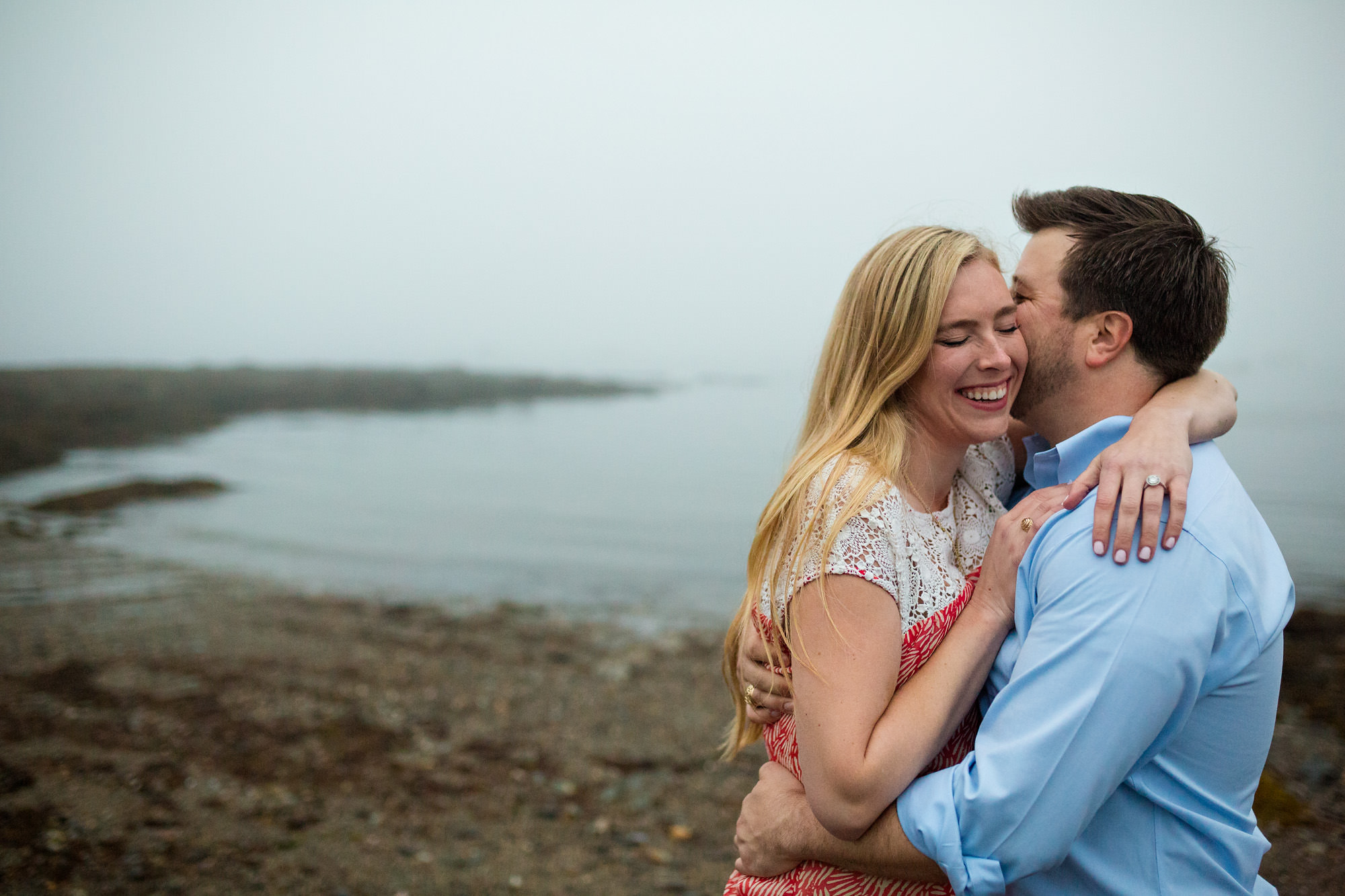 Engagement portraits in Kettle Cove, Maine