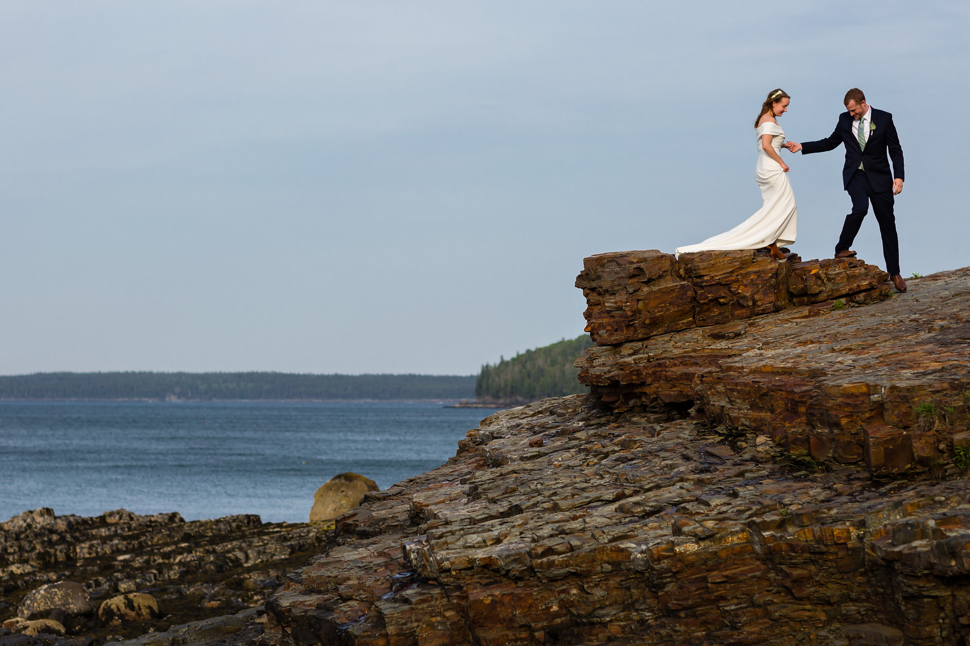 Wedding portrait in Bar Harbor Maine