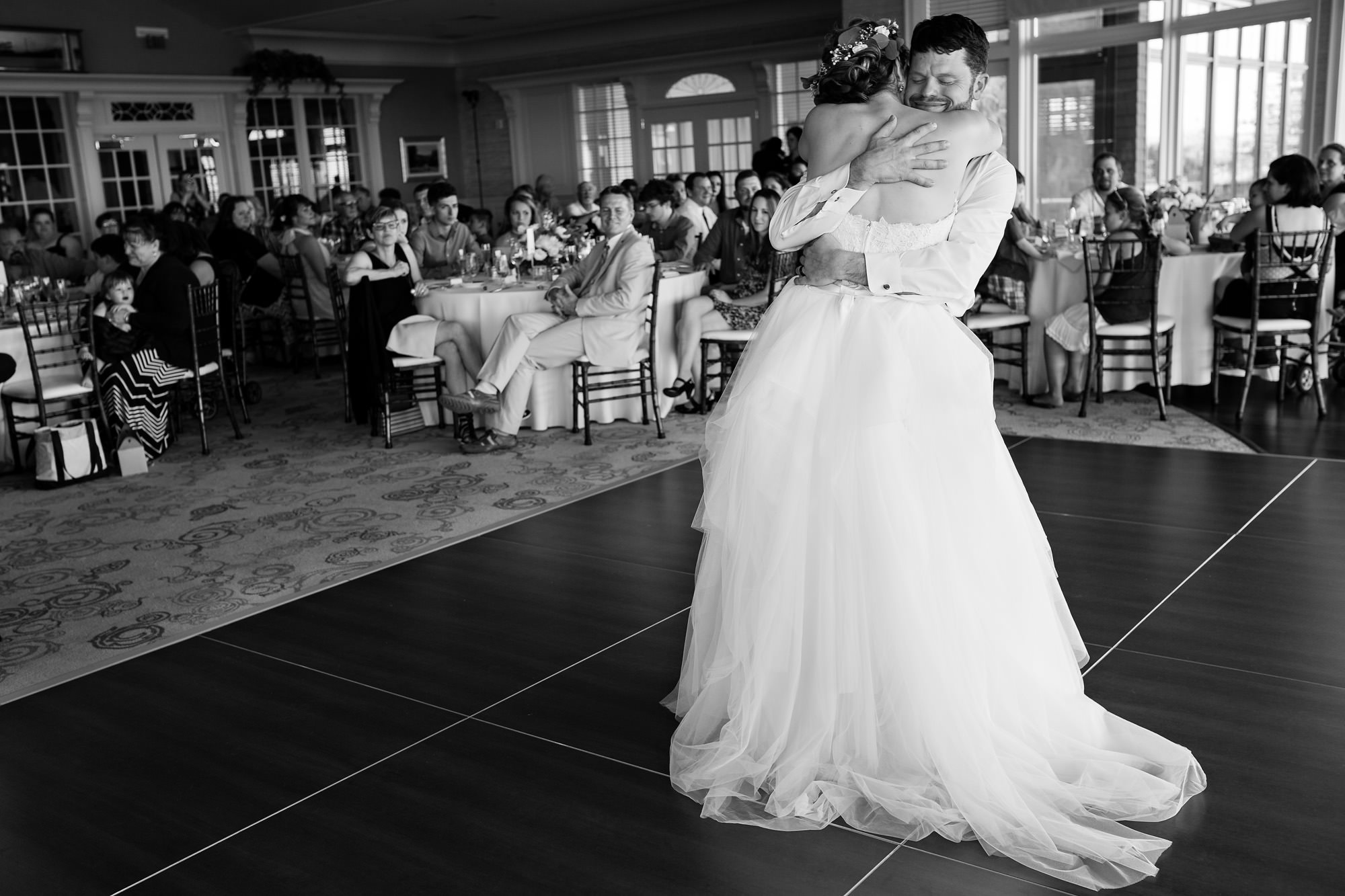 Emotional photo of a first dance at a Point Lookout wedding