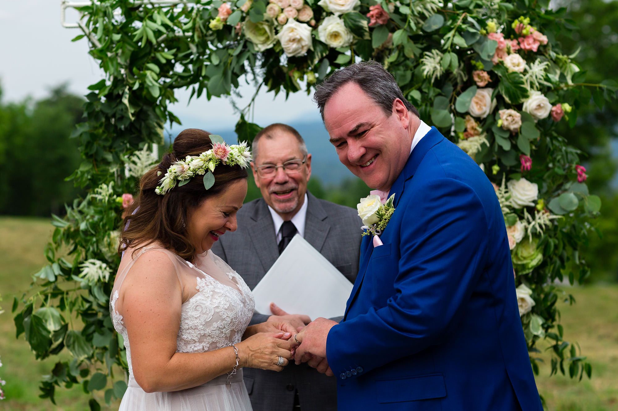 An emotional wedding ceremony in Sugar Hill, New Hampshire