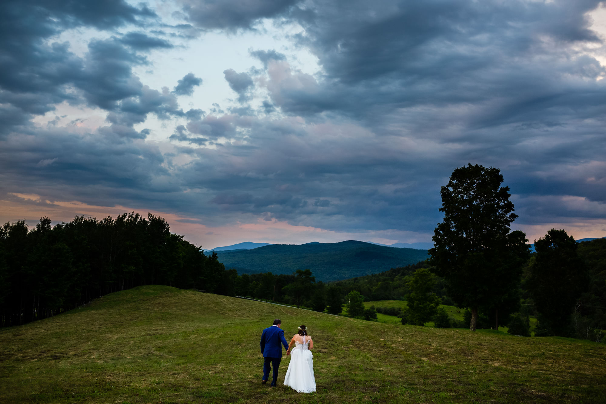 Enjoying a beautiful sunset at a Sugar Hill, New Hampshire wedding