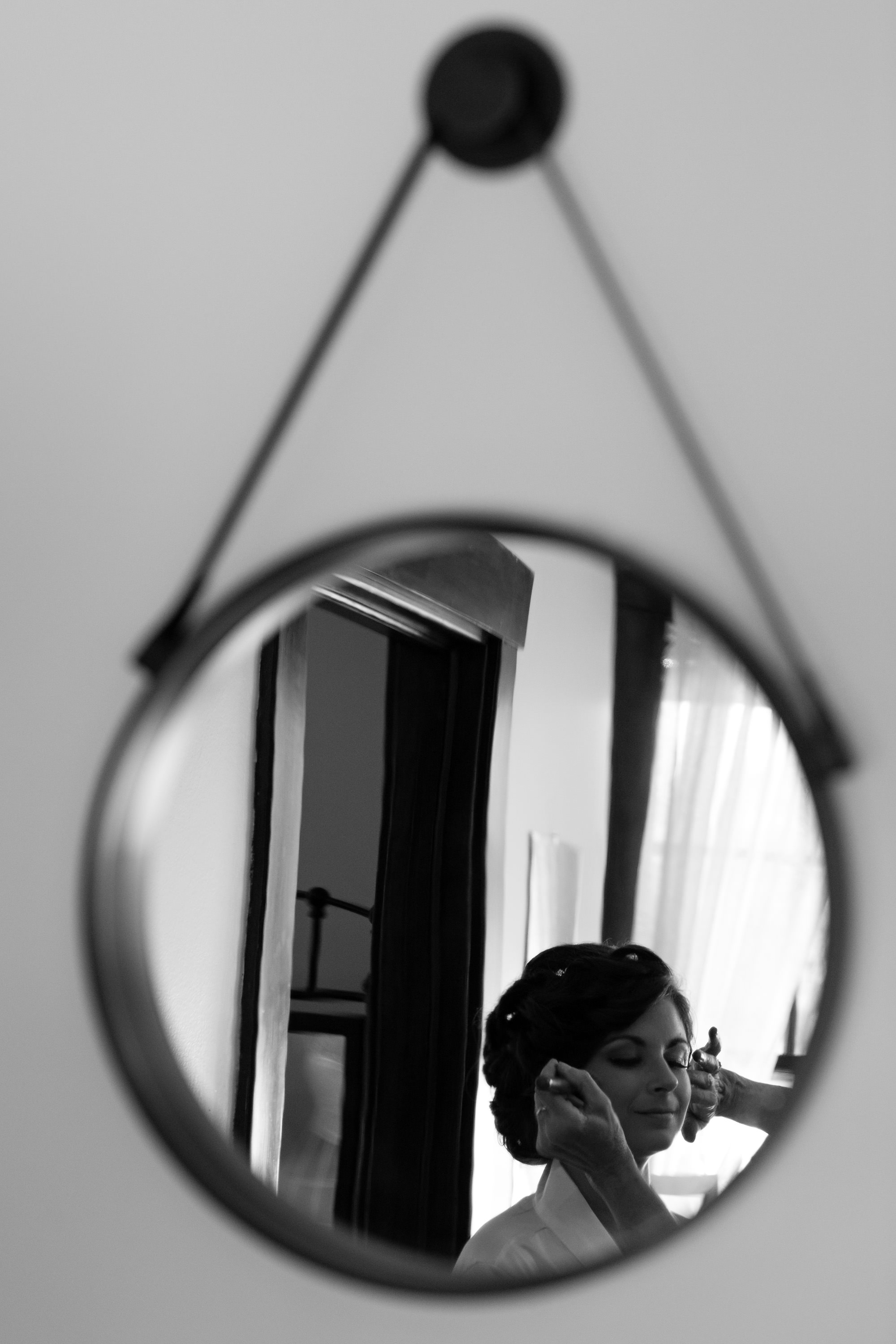 A bride prepares for her French's Point wedding in Maine