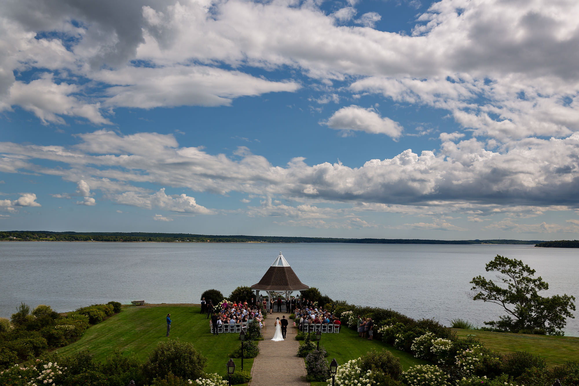 A beautiful wedding ceremony at French's Point in Stockton Springs, Maine