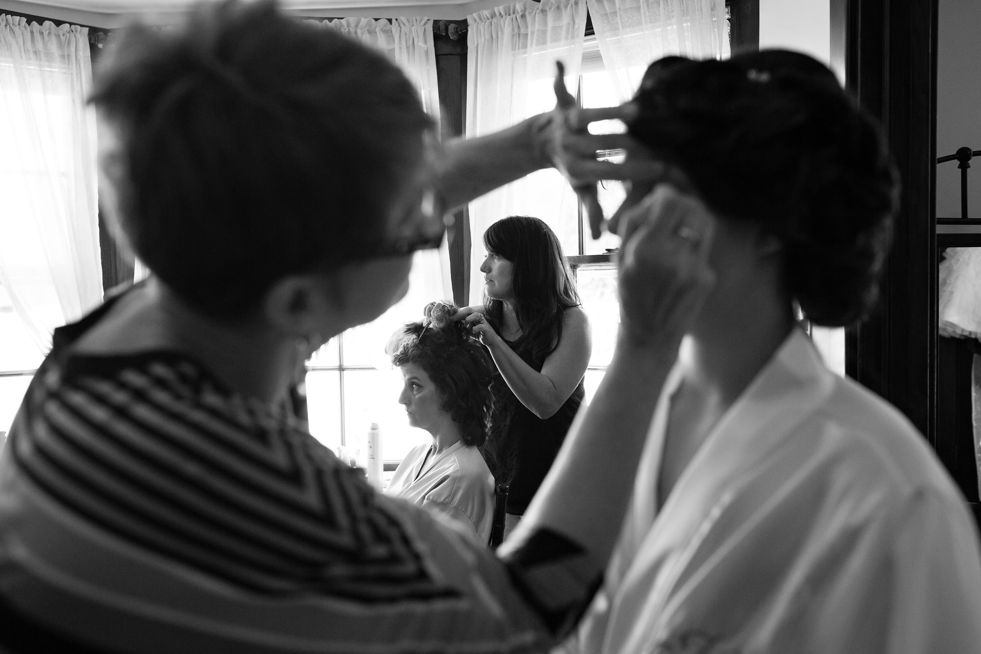 A bride prepares for her French's Point wedding in Maine