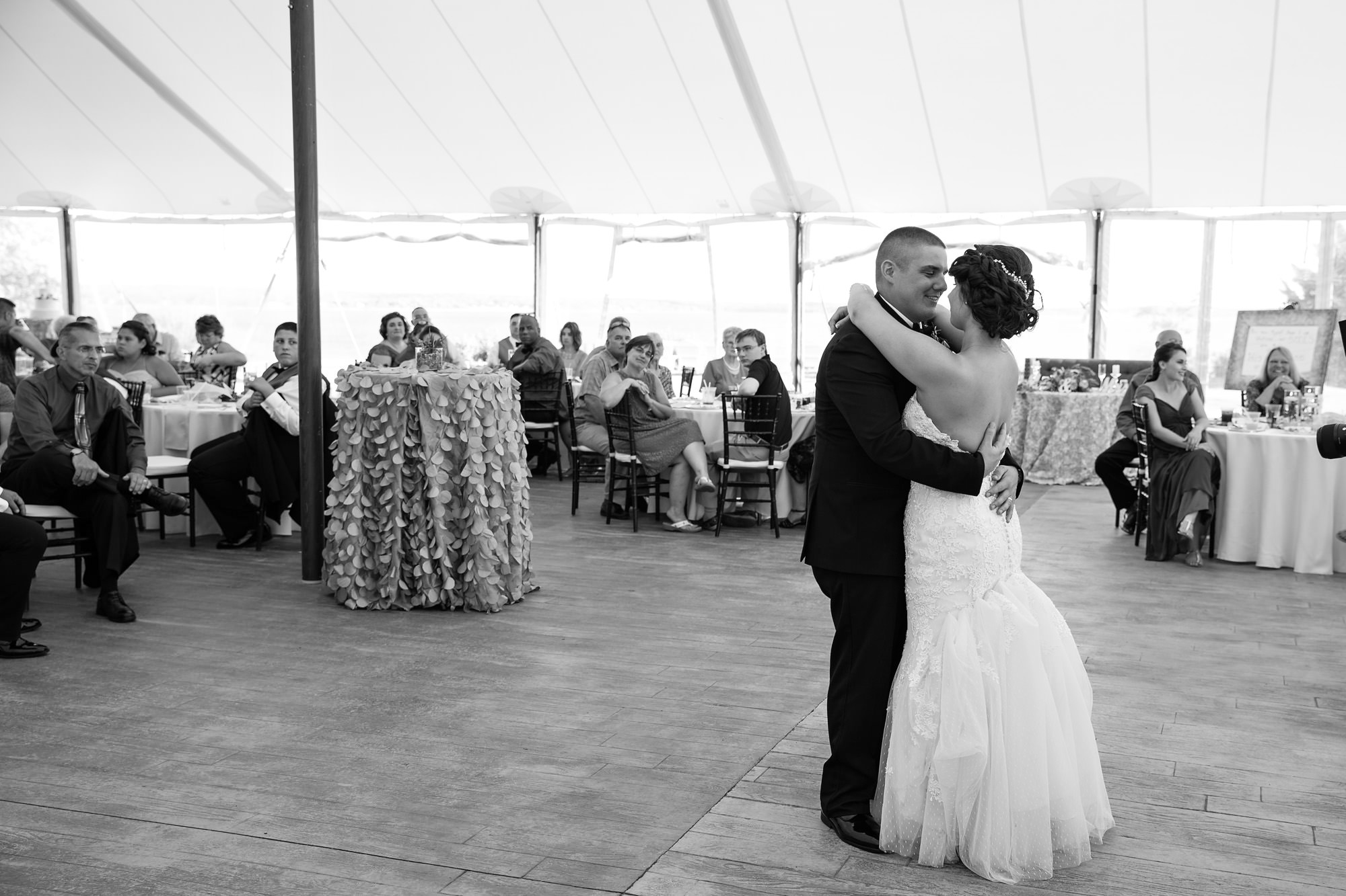 Kayla and Shawn's first dance on their wedding day at French's Point