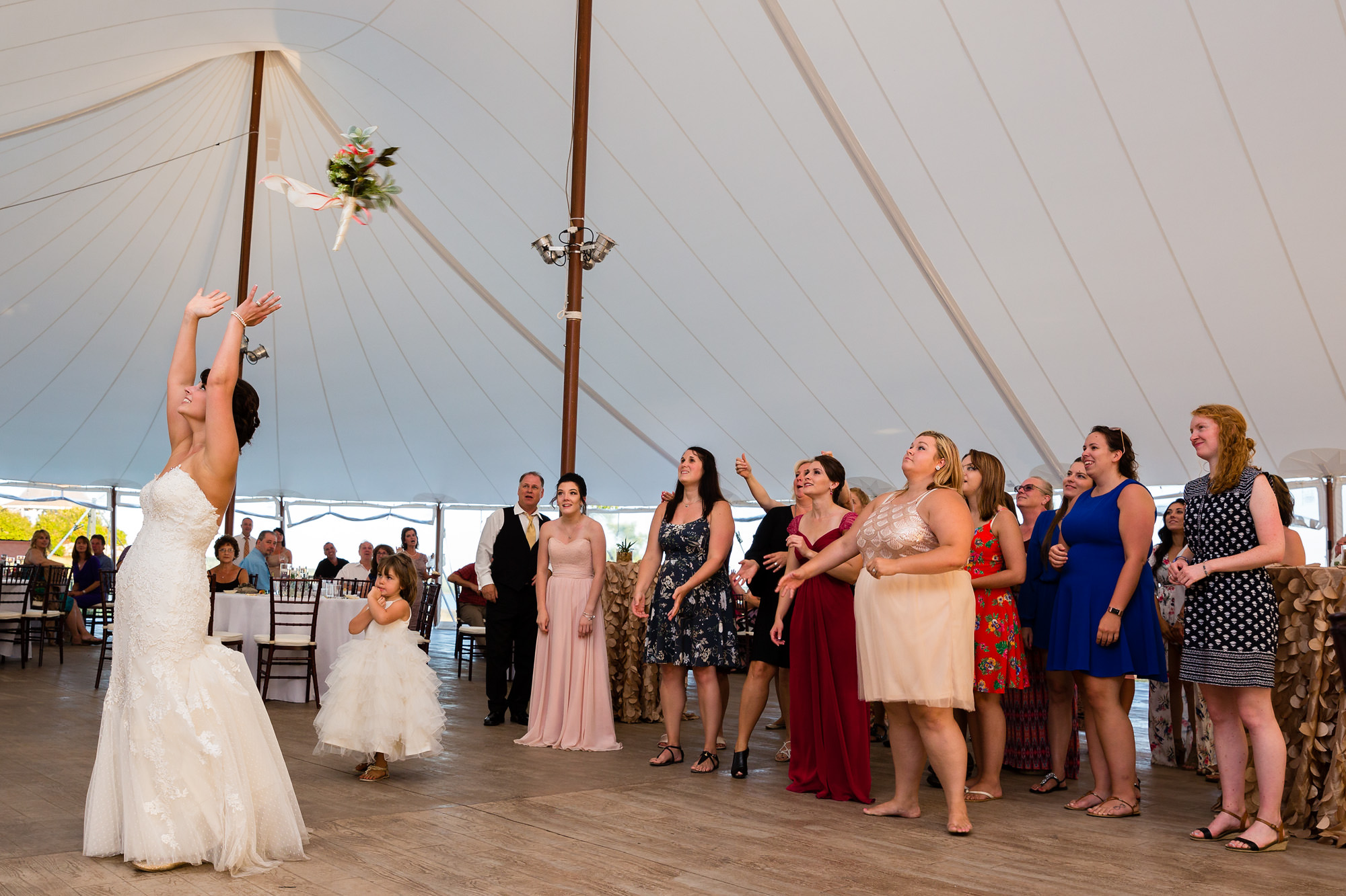 The bouquet toss at French's Point