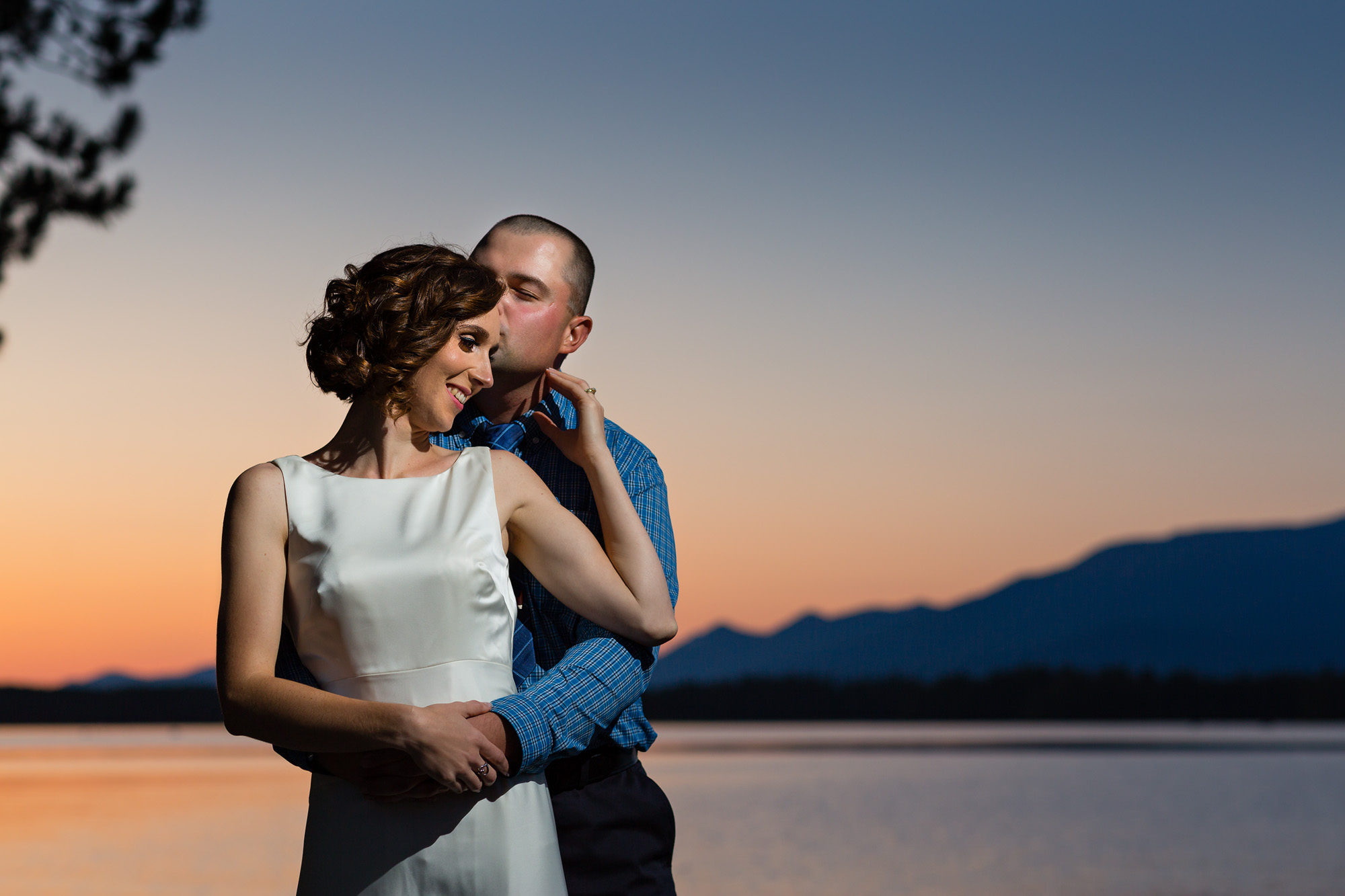 Sunset portraits in front of Mount Katahdin in Maine