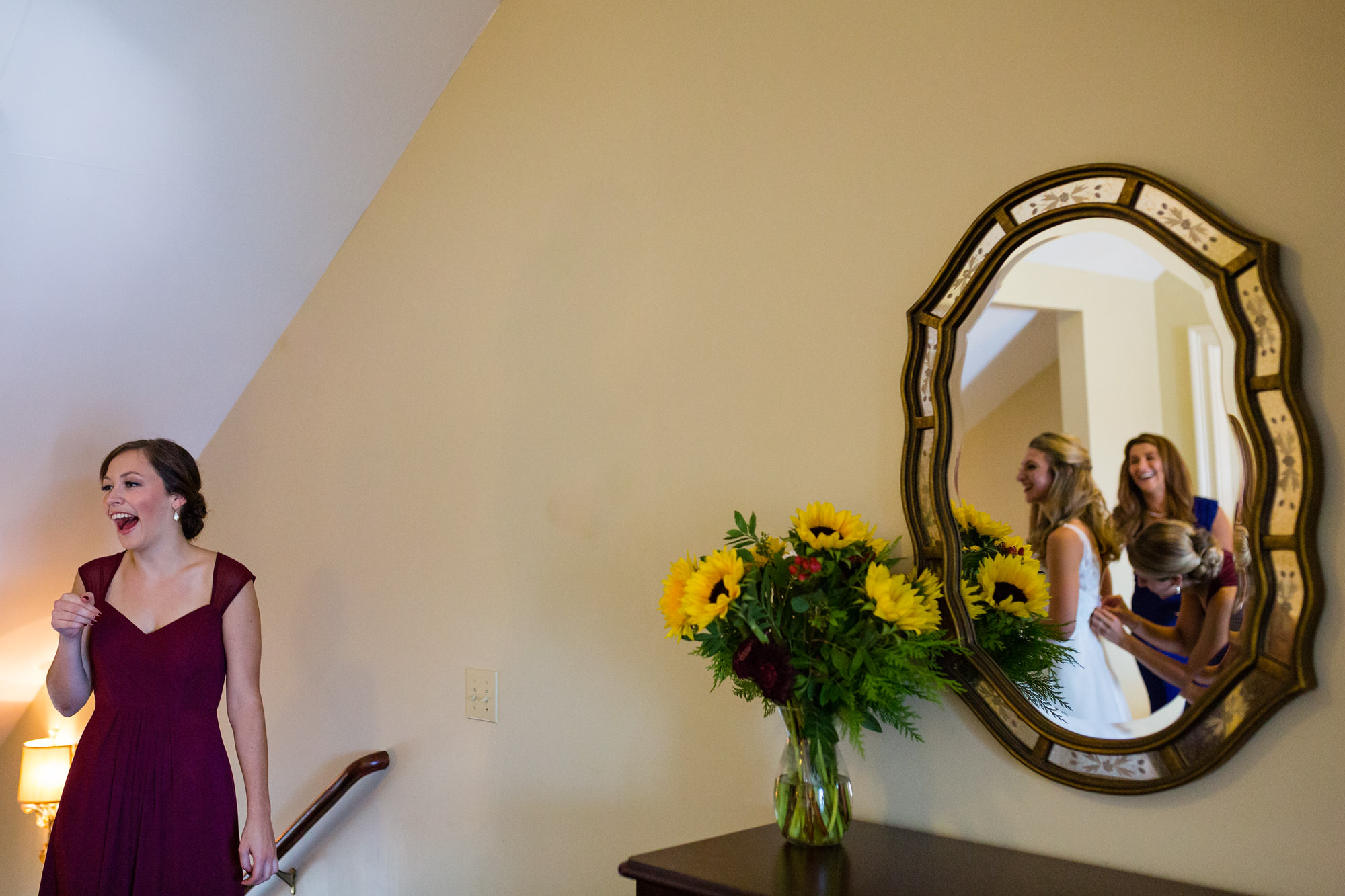 A bride prepares for her wedding day at the Bar Harbor Inn
