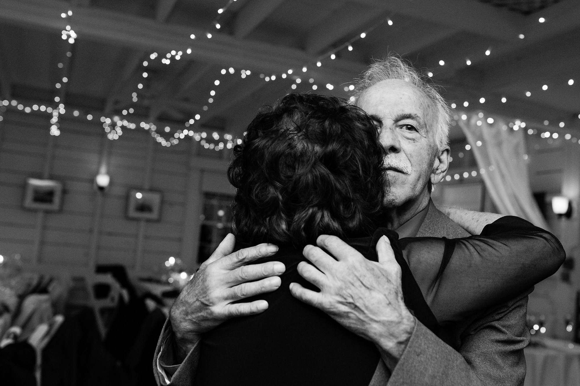 Guests dance and party at a MDI wedding in Maine