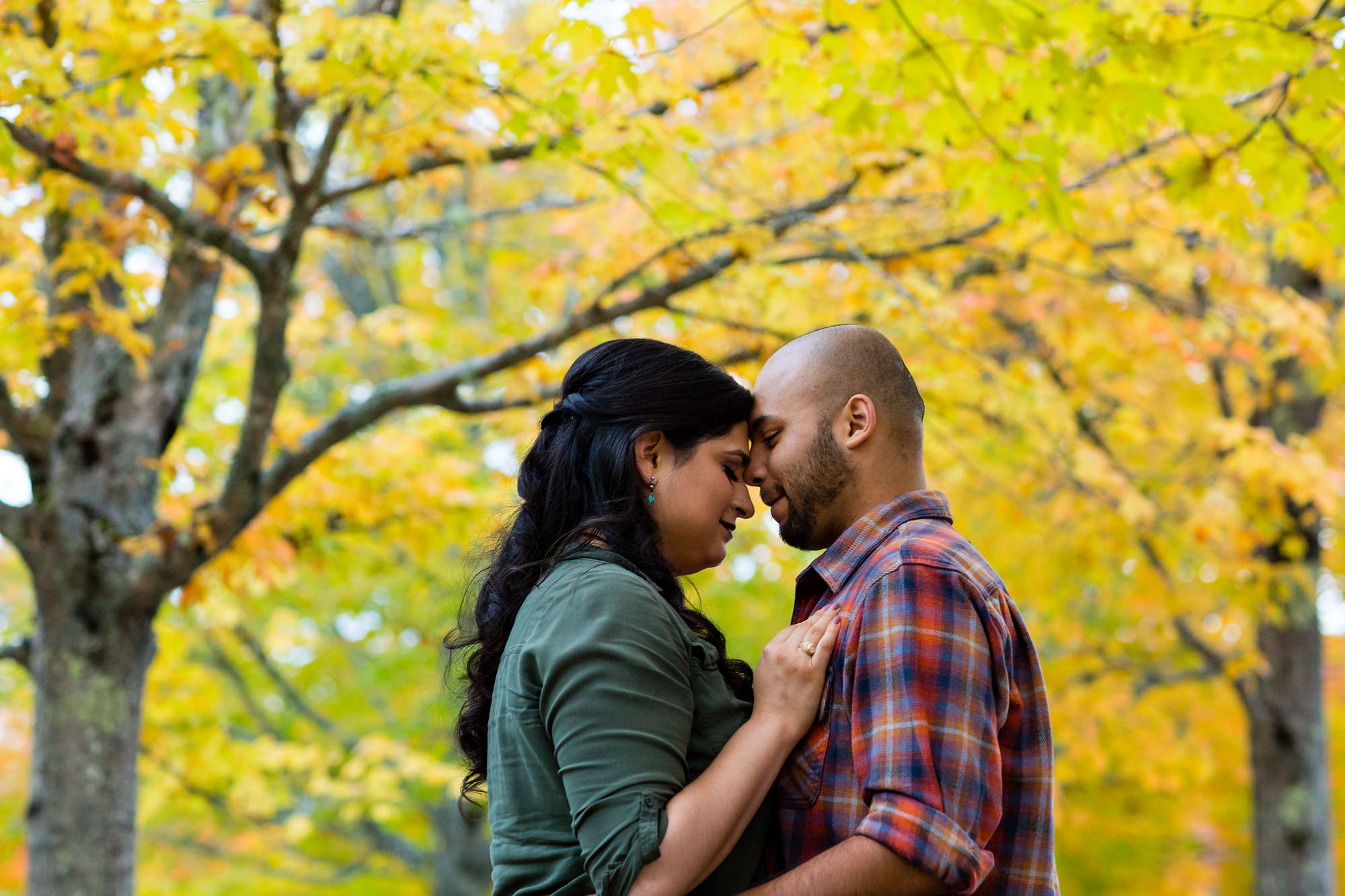 An engagement portrait of Bethany and Hebert at Jordan Pond in Acadia in Maine