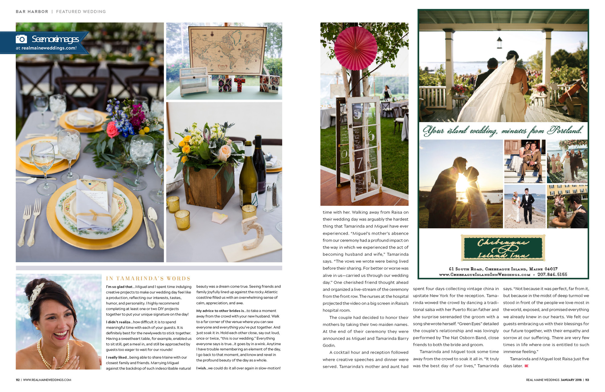 A beautiful wedding that took place in Bar Harbor was published in Real Maine Weddings.