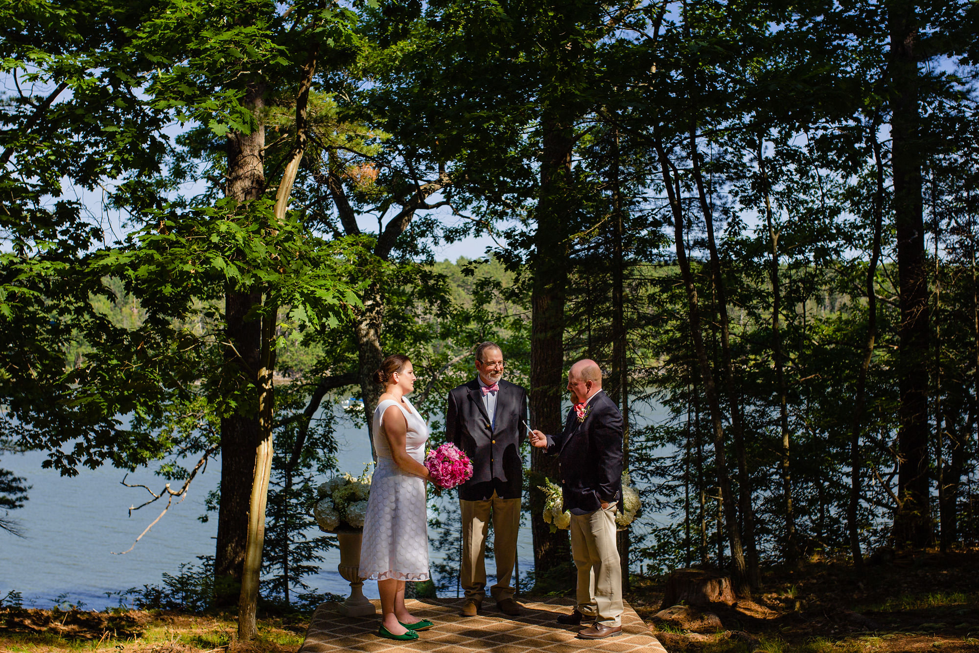 Camie and Dave at their Brunswick Maine wedding.