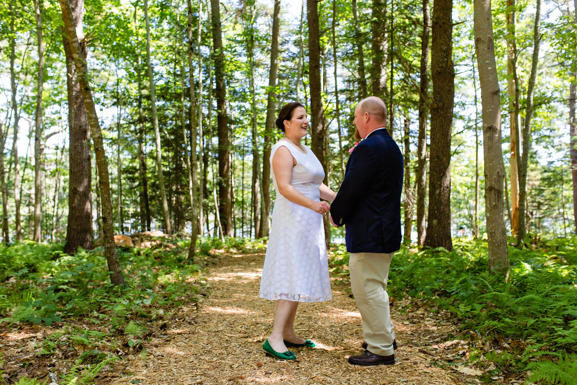 Camie and Dave at their Brunswick Maine wedding.
