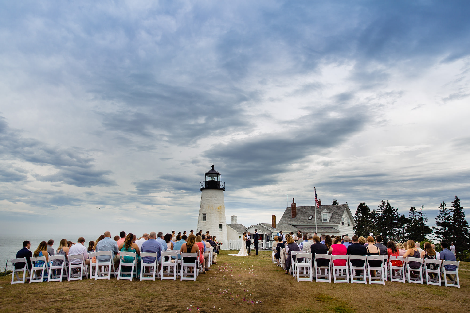 A beautiful and emotional wedding ceremony at Pemaquid Point Lighthouse in Maine