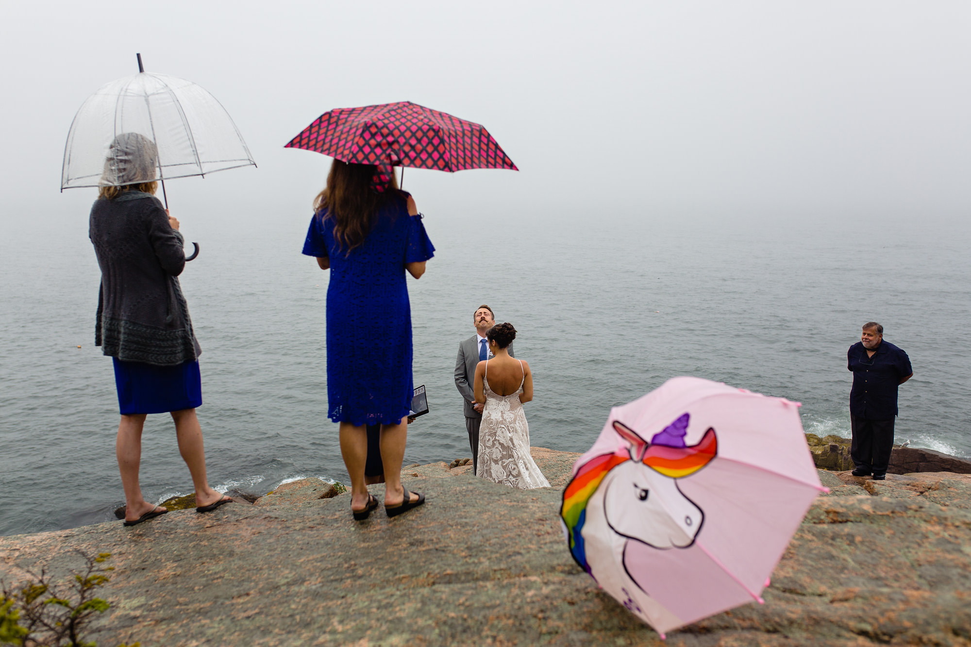 A rainy elopement in Acadia National Park