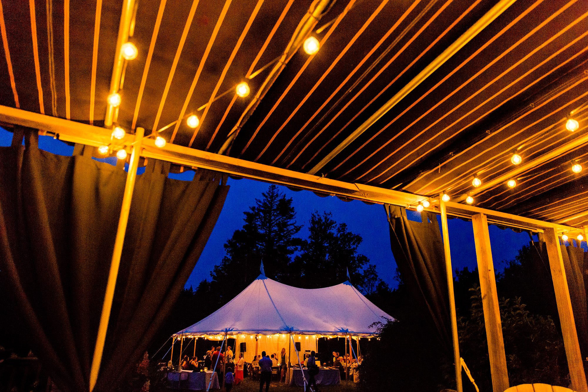 A tented wedding at Bradley Inn in New Harbor, Maine