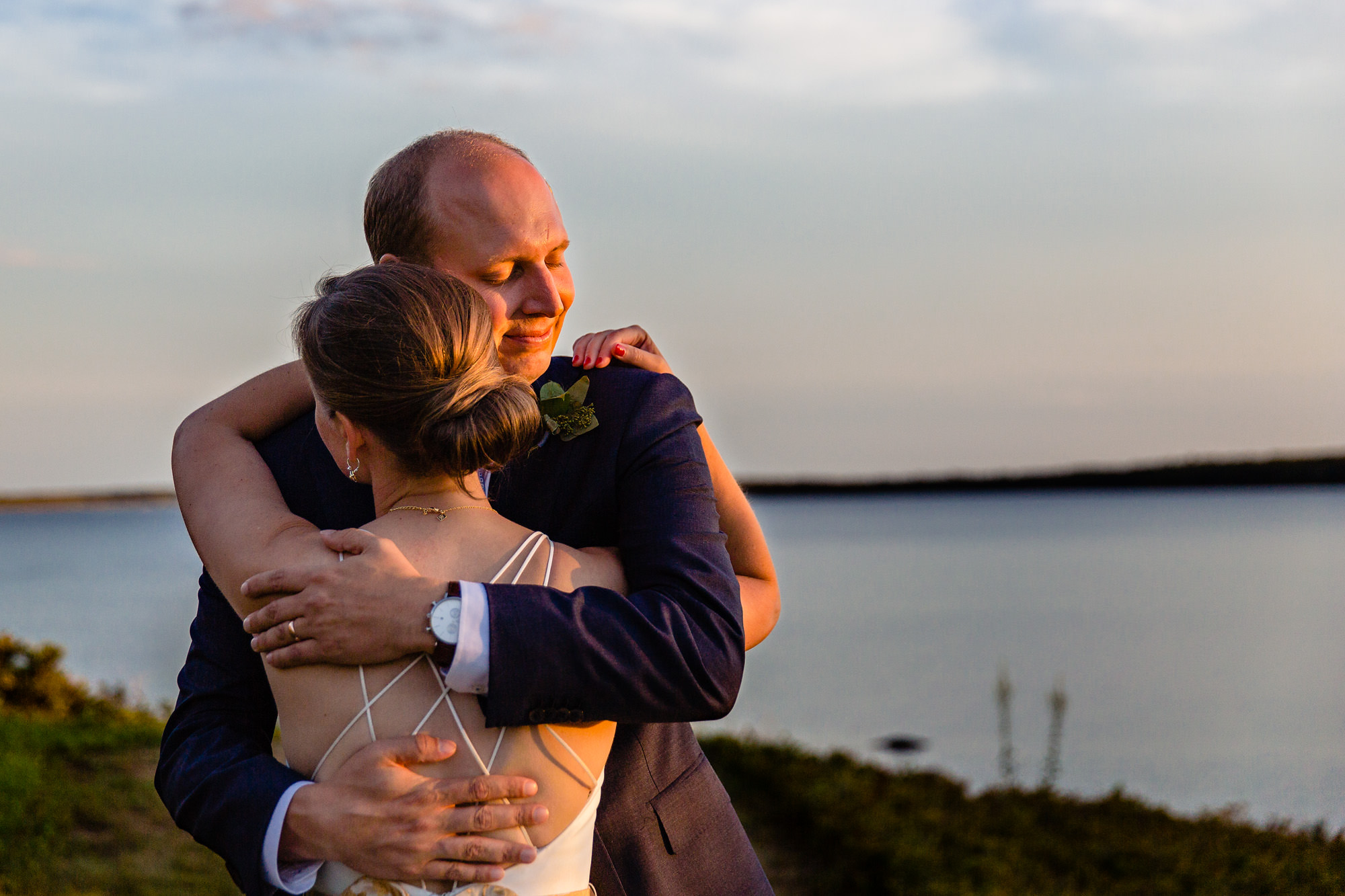Beautiful wedding portraits at French's Point in Maine