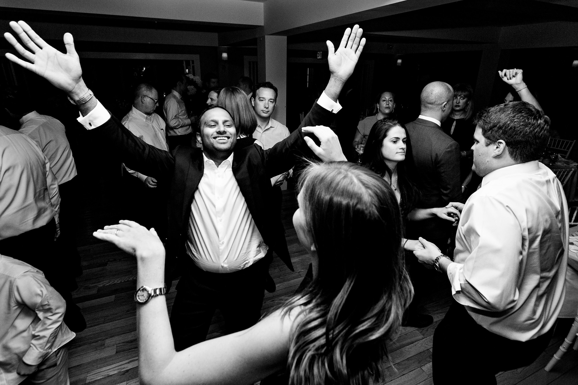 A fun dance floor at a Southport Maine wedding