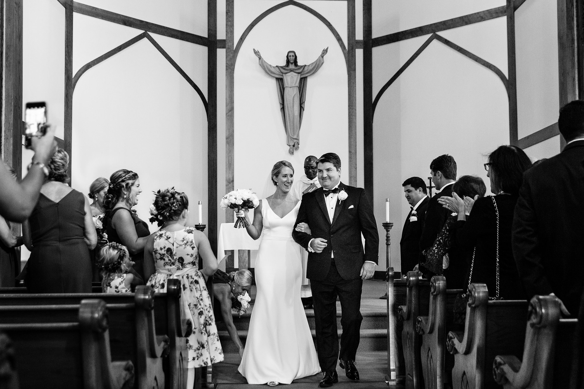 A beautiful church wedding ceremony at Our Lady Queen of Peace in Boothbay Harbor, Maine