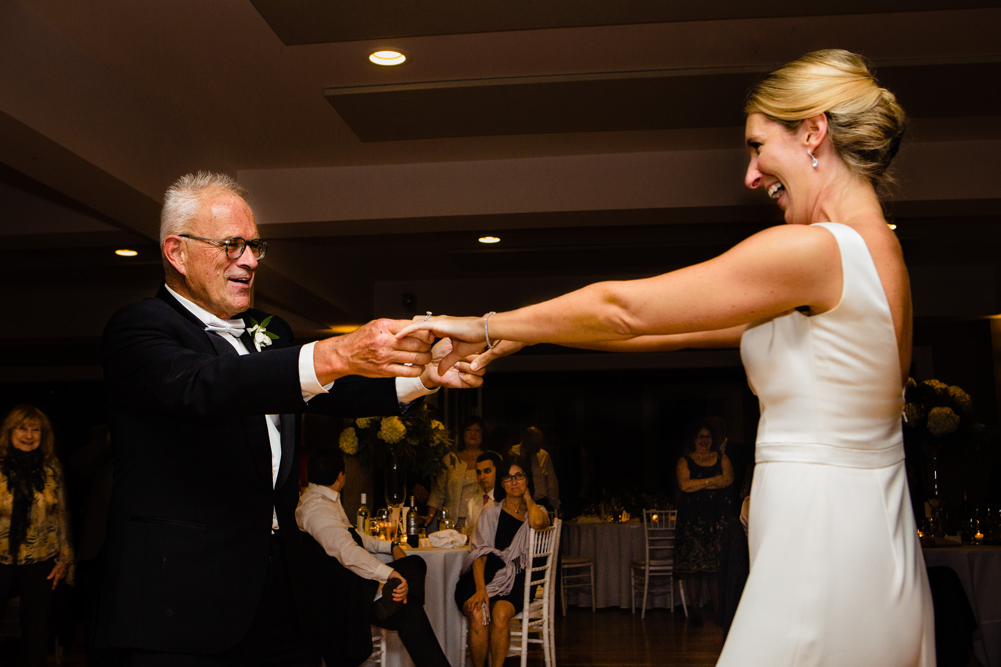 A father daughter dance at a Southport Maine wedding