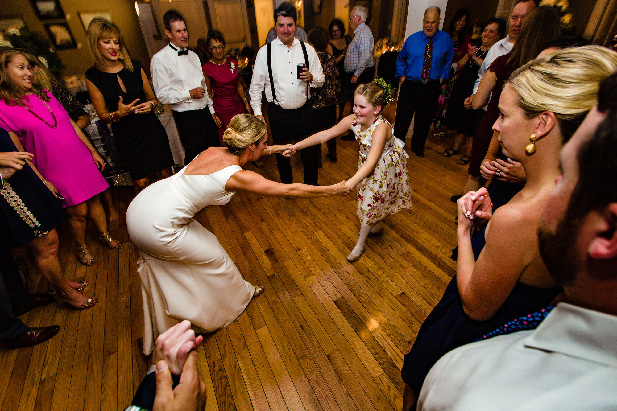 A fun dance floor at a Newagen wedding