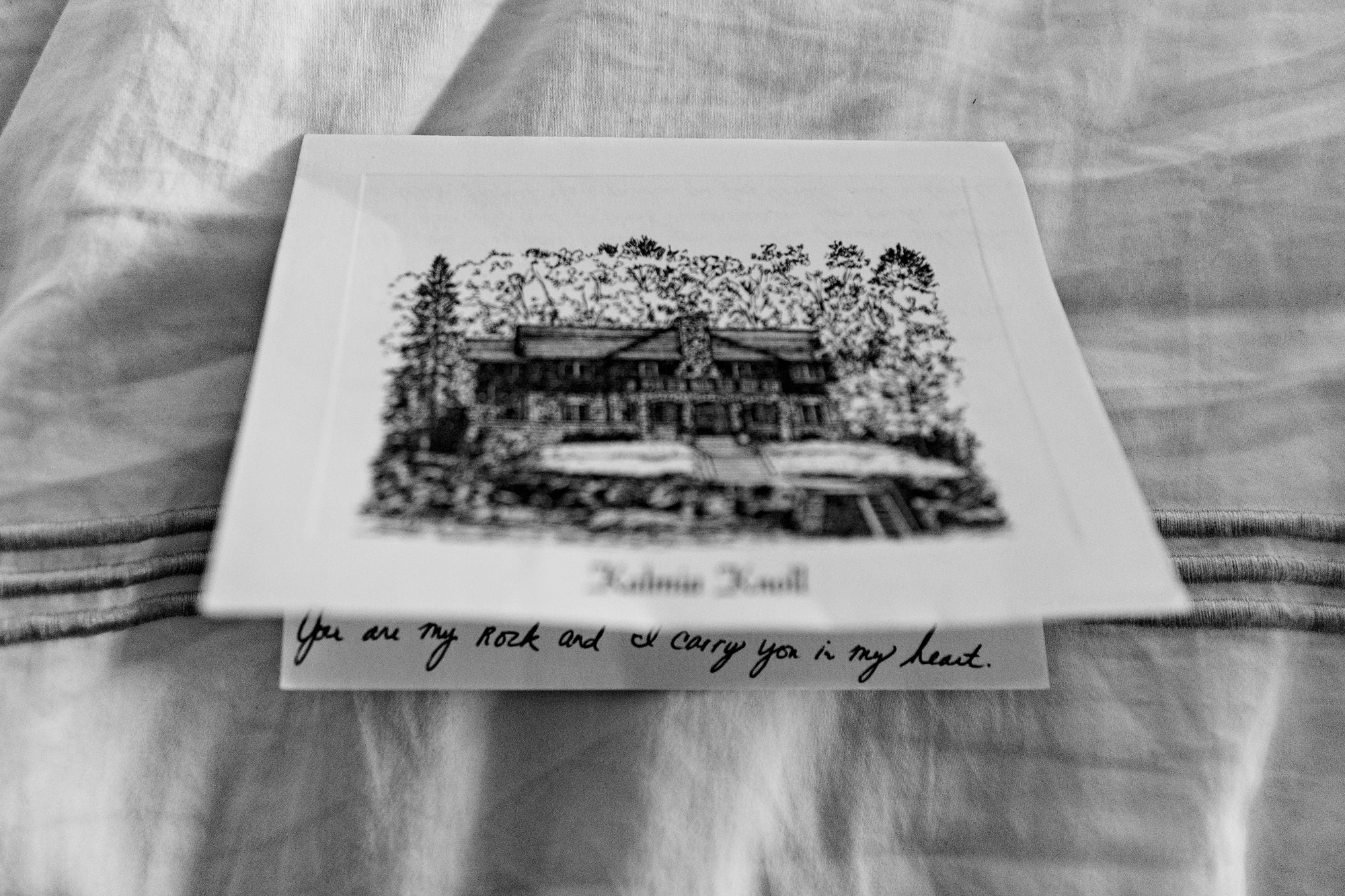 A sweet note found at a Blue Hill Maine wedding