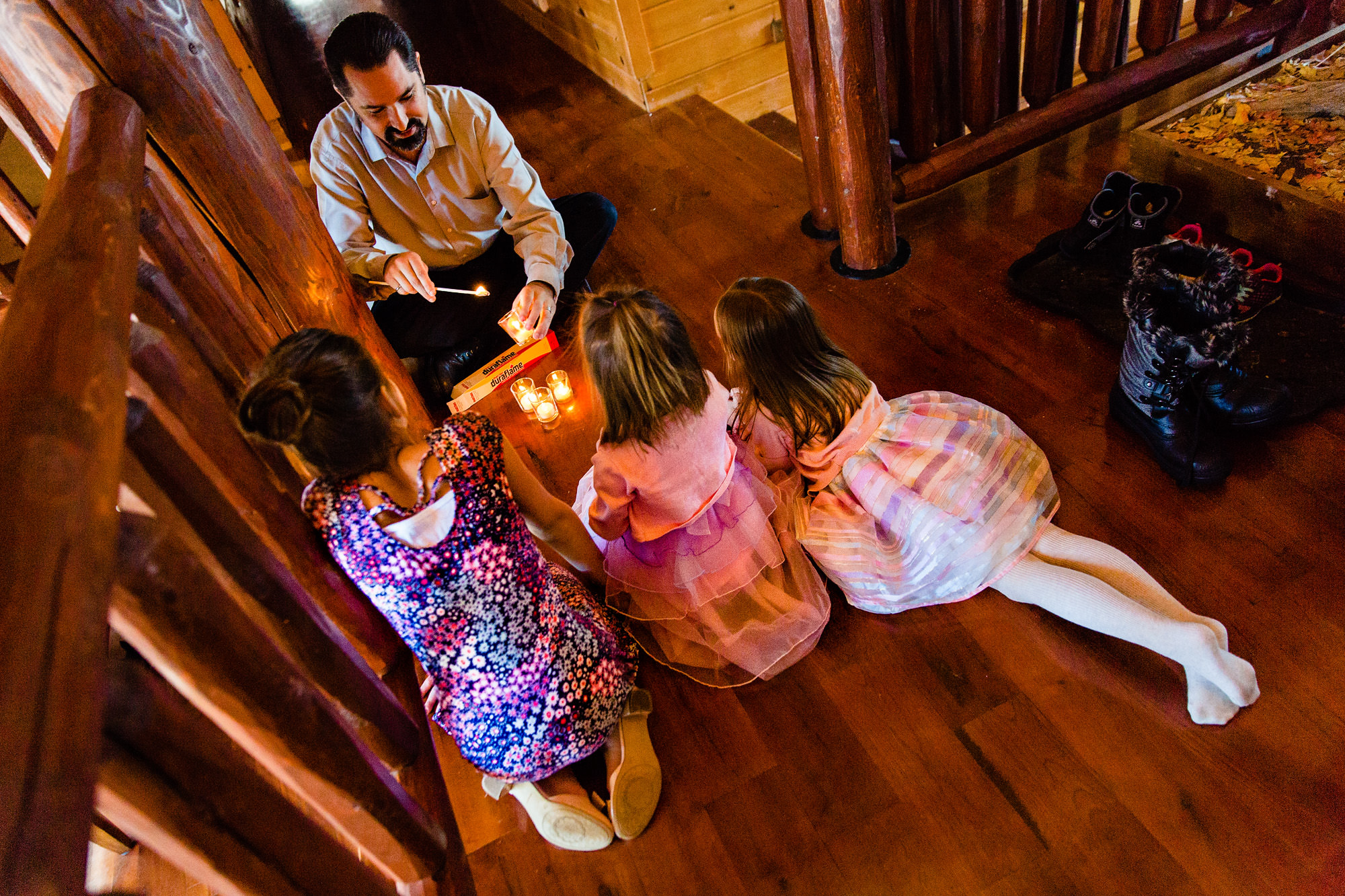 Kids help with setting up a wedding at Moose Lake Ranch in western Maine