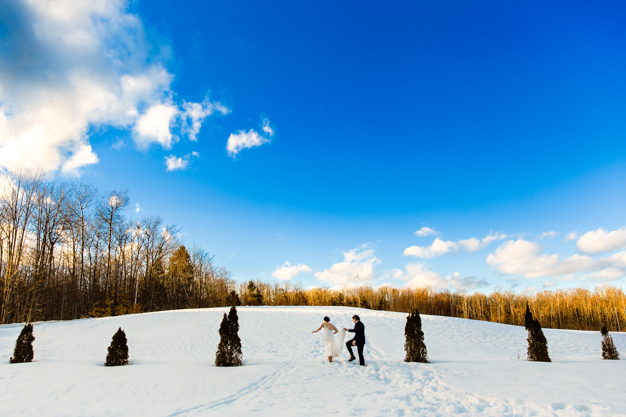 A snowy winter wedding in western Maine