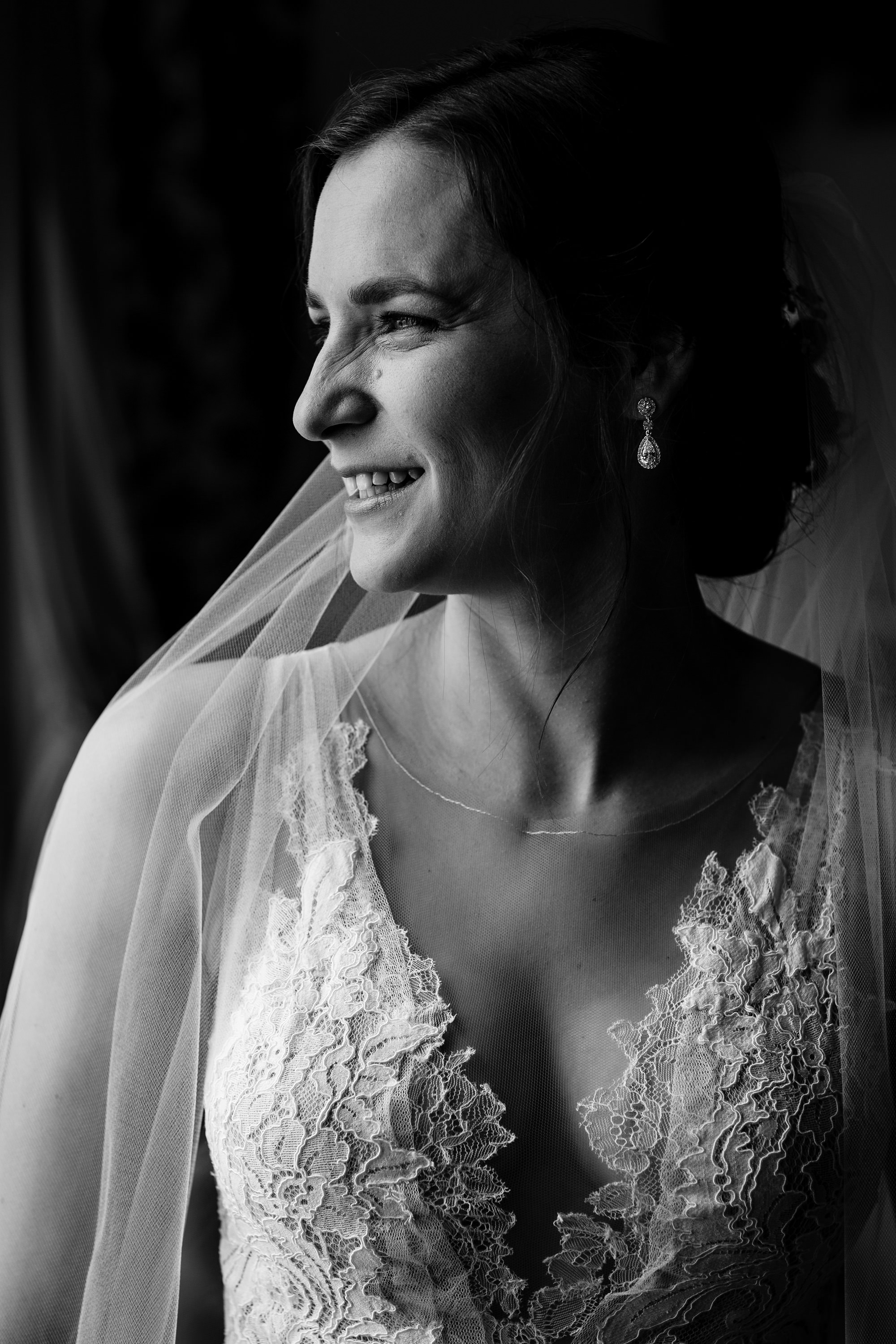 A bridal portrait at a Acadia National Park wedding in Maine