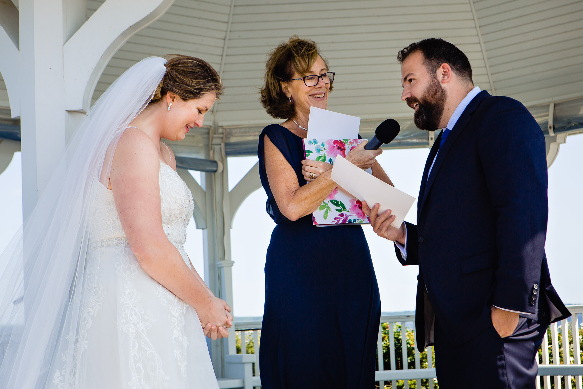 A beautiful wedding ceremony at French's Point in Stockton Springs, Maine