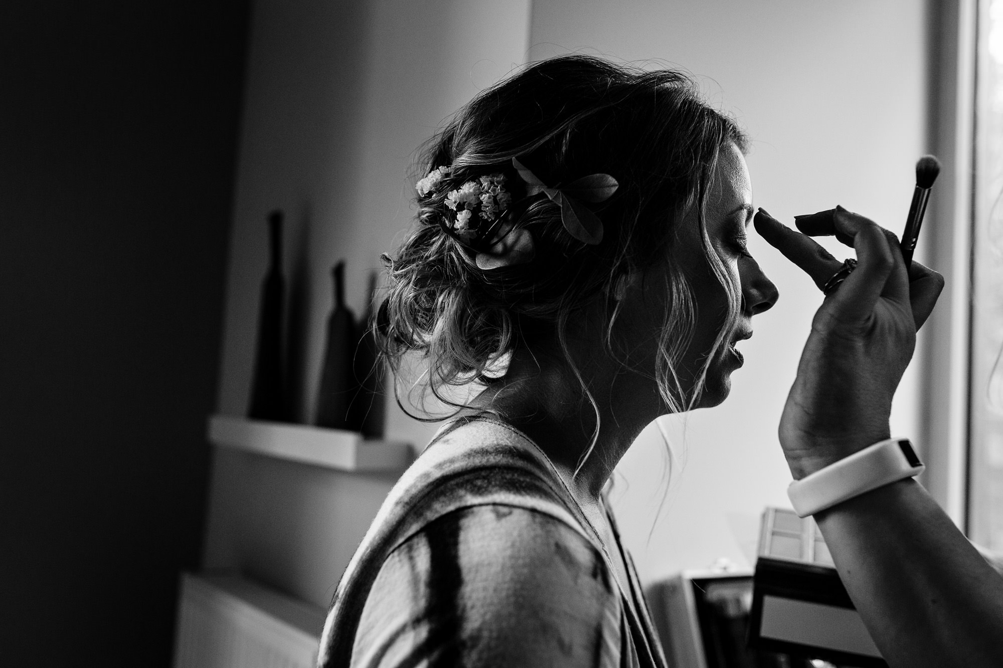 A bride prepares for her Lamoine Maine wedding day