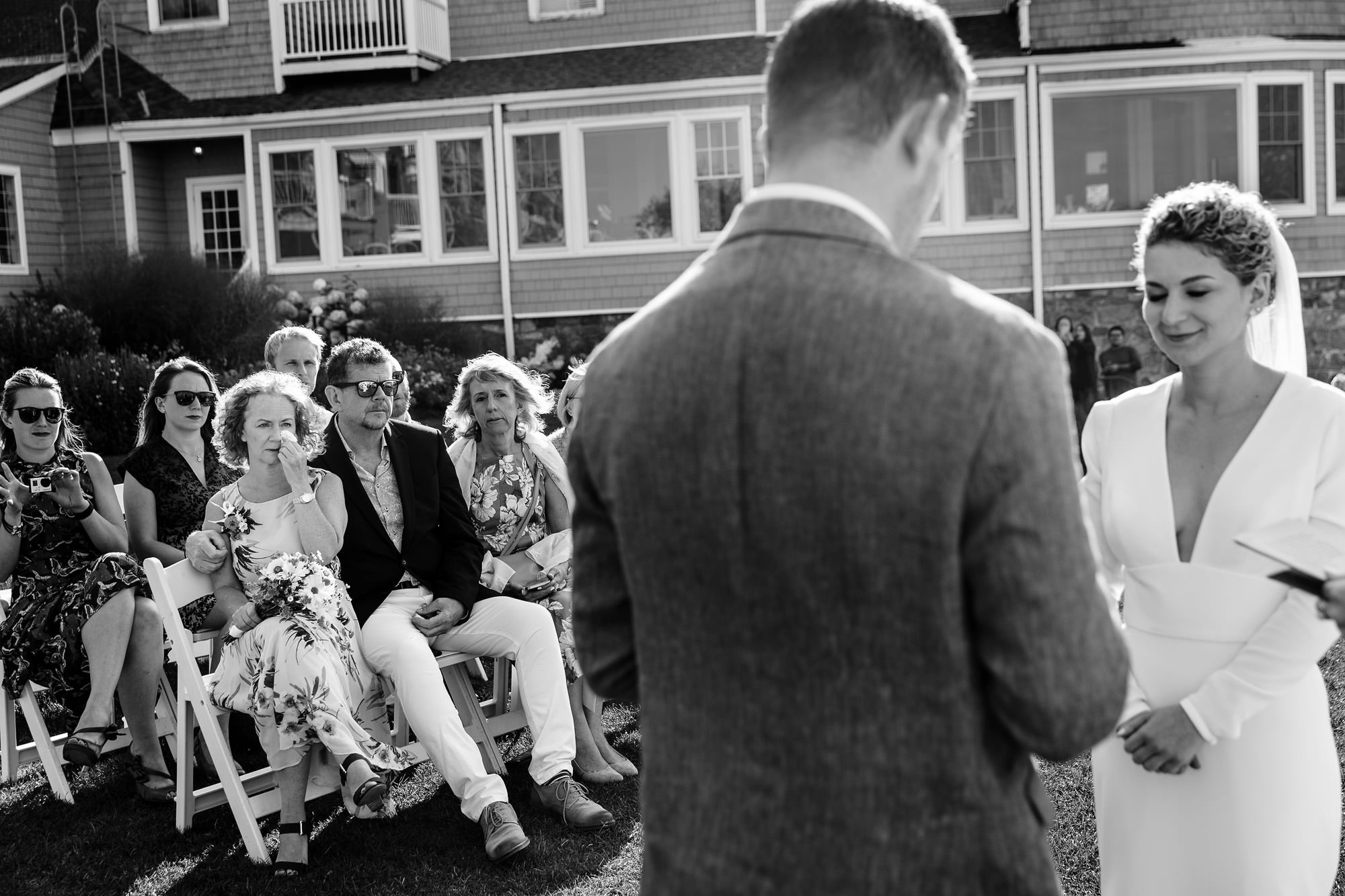An emotional wedding ceremony at Bar Harbor Inn in Maine