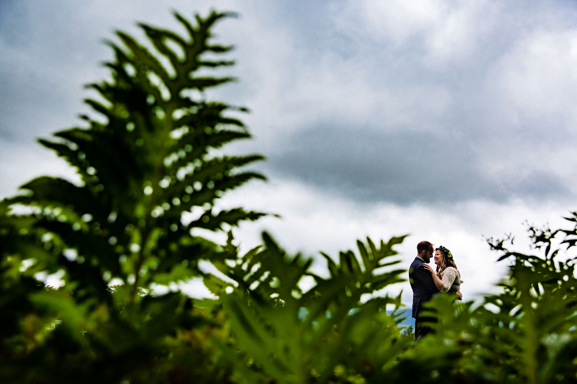 Wedding portraits at Sugarloaf Mountain in western Maine
