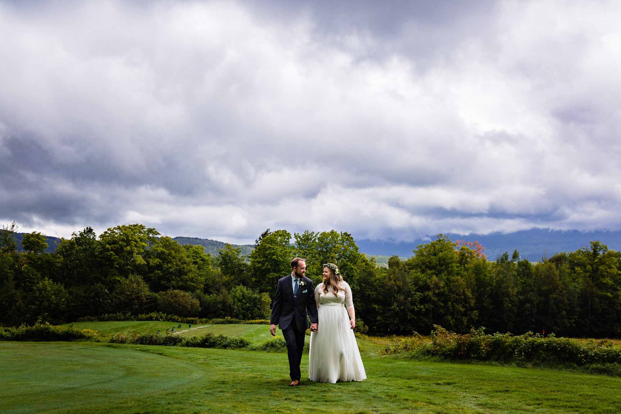 Wedding portraits at Sugarloaf Mountain in western Maine