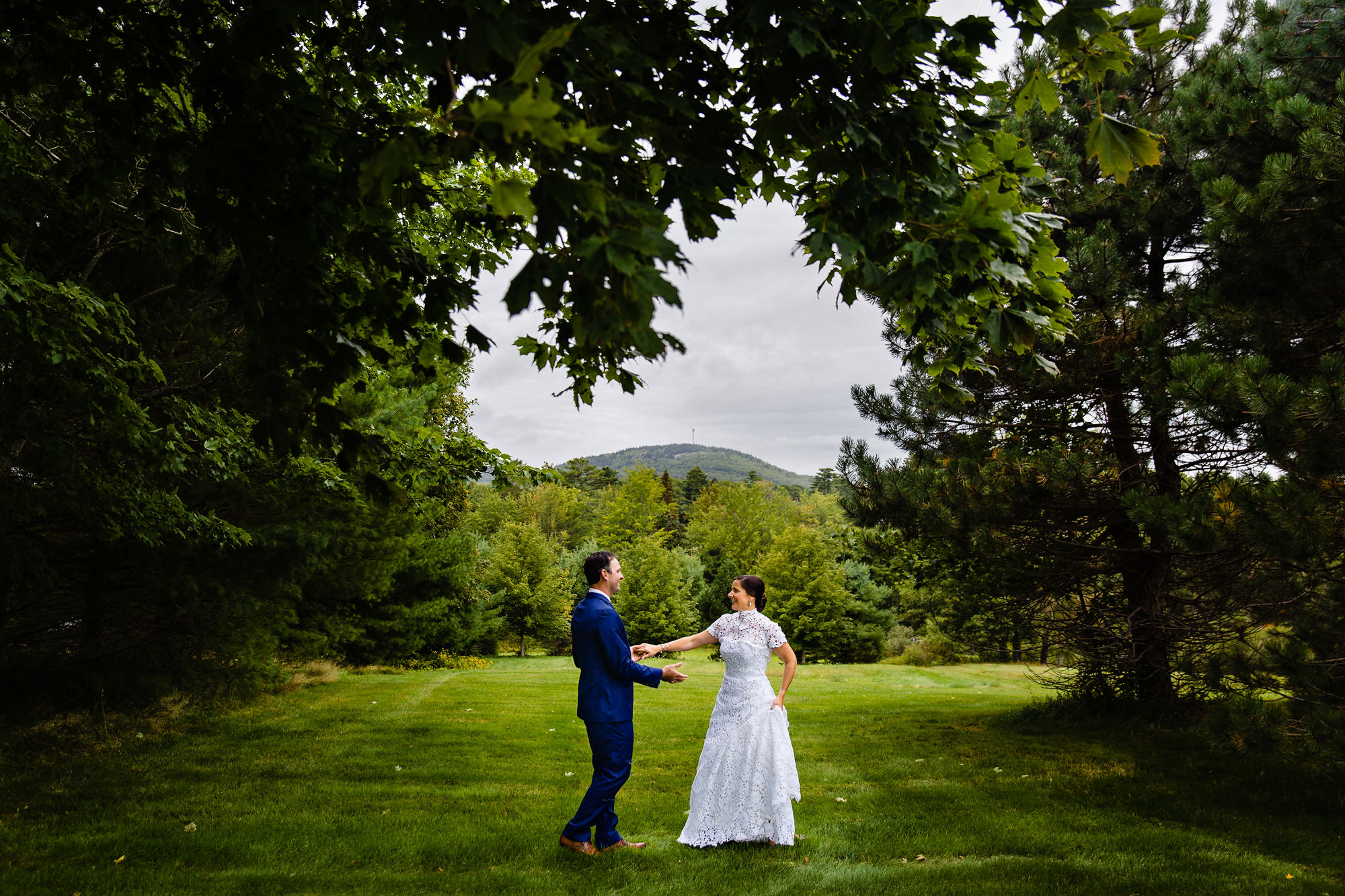 Couples portraits at a Blue Hill Maine wedding